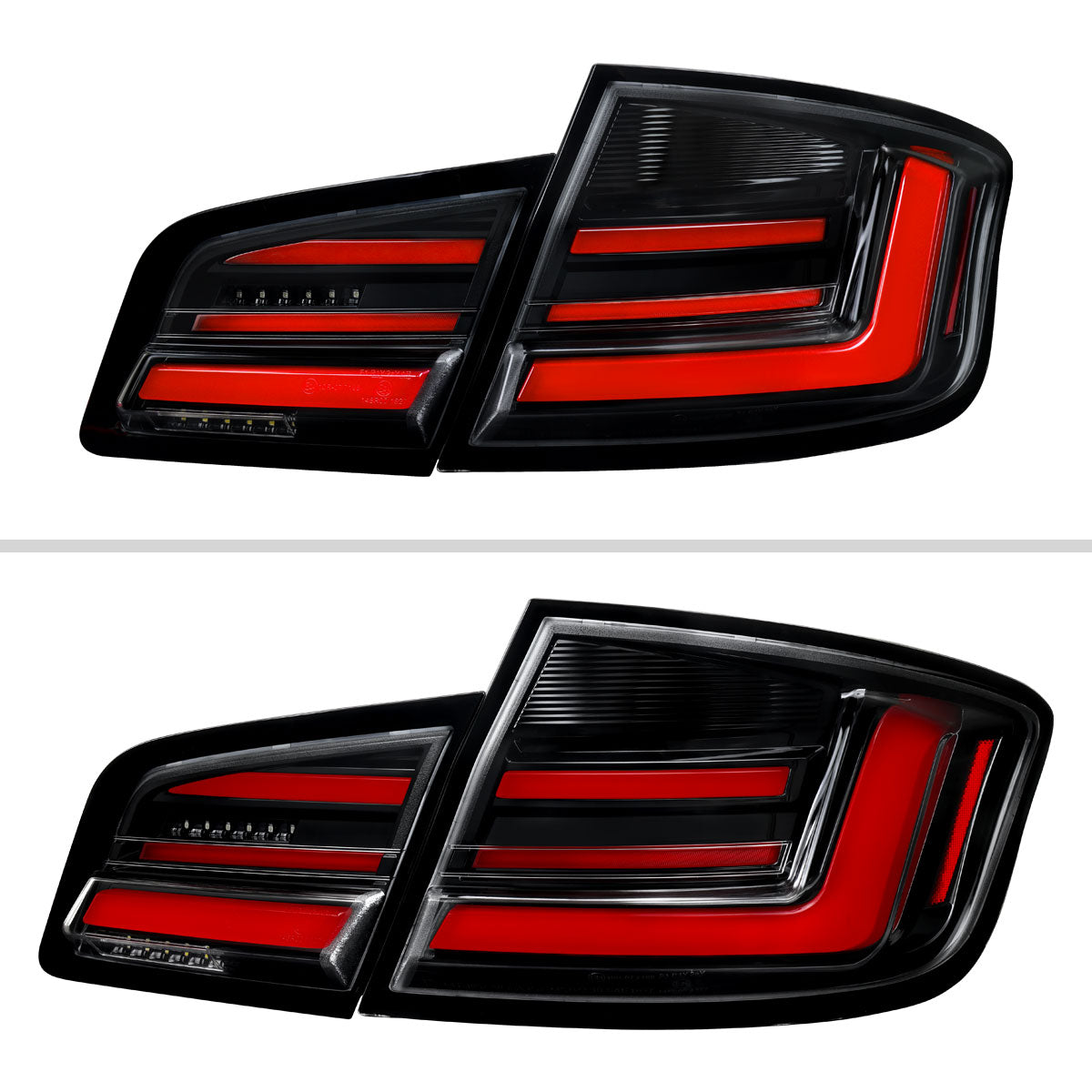 2011-2013 BMW F10 Sequential LED Tail Lights - Jet Black/Clear - view 8