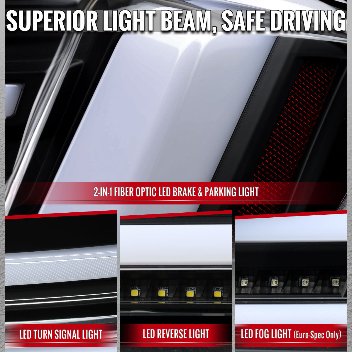2011-2013 BMW 5 Series F10 Sedan Full LED Tail Lights with Sequential Turn Signal (Matte Black Housing/Clear Lens) - view 3