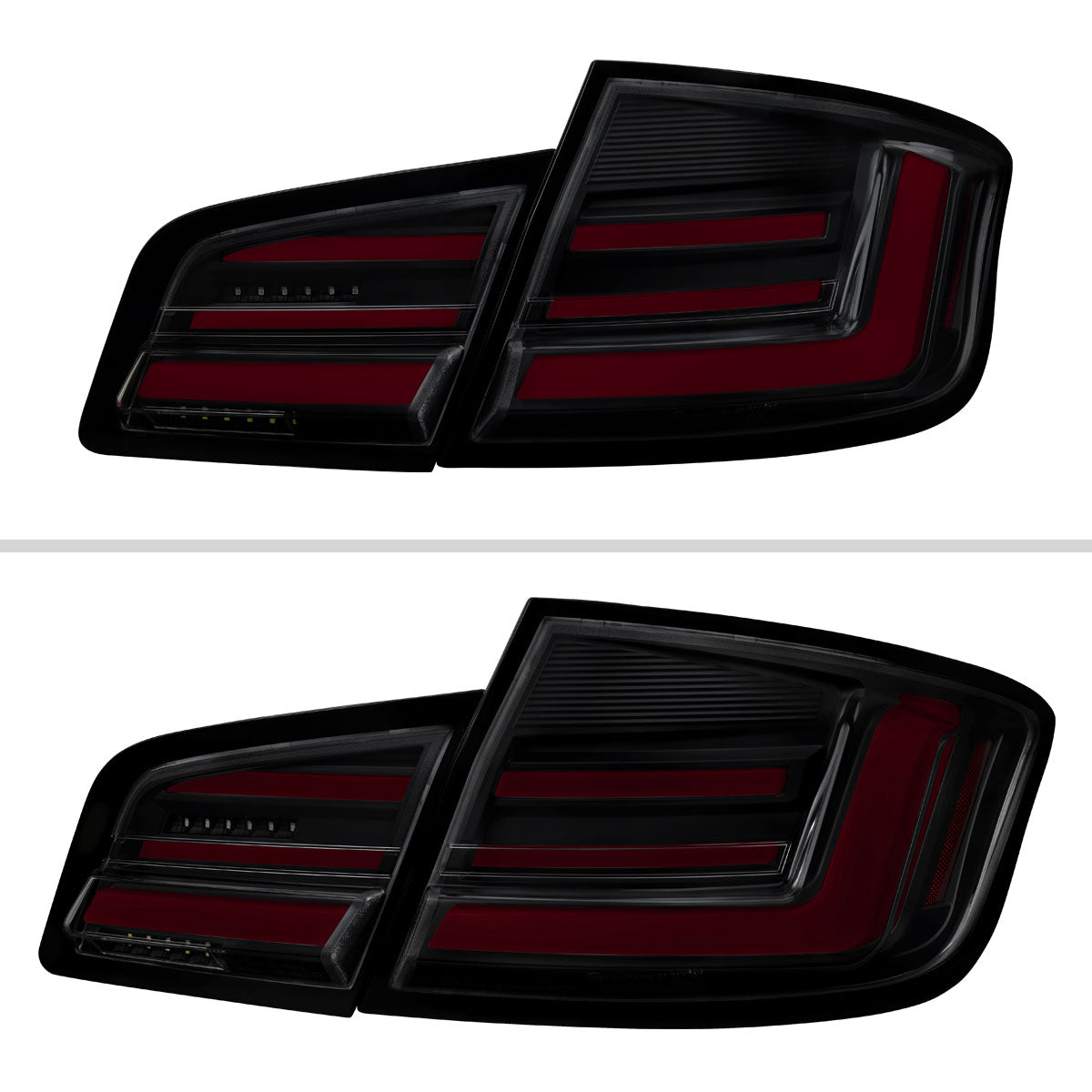 2011-2013 BMW F10 Sequential LED Tail Lights - Black/Smoked - view 8