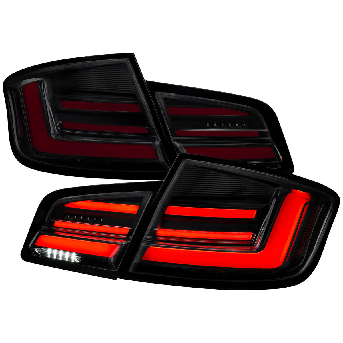 2011-2013 BMW F10 Sequential LED Tail Lights - Black/Smoked