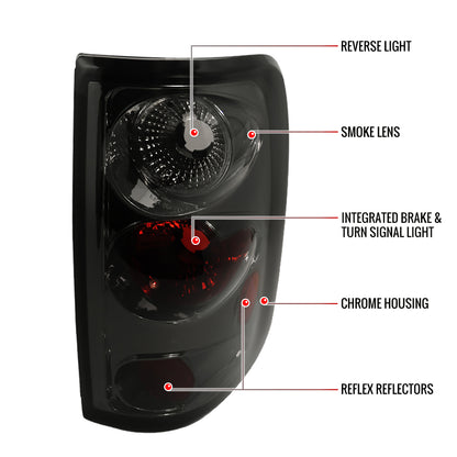 2004-2008 Ford F-150 Styleside Tail Lights (Chrome Housing/Smoked Lens)