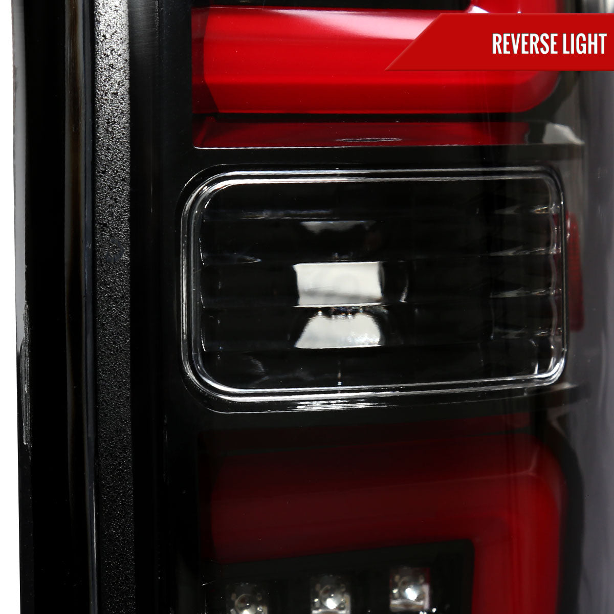 2009-2014 Ford F-150 Red C-Bar LED Tail Lights (Jet Black Housing/Clear Lens)