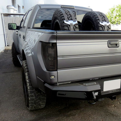 2009-2014 Ford F-150 White C-Bar LED Tail Lights (Chrome Housing/Smoked Lens)
