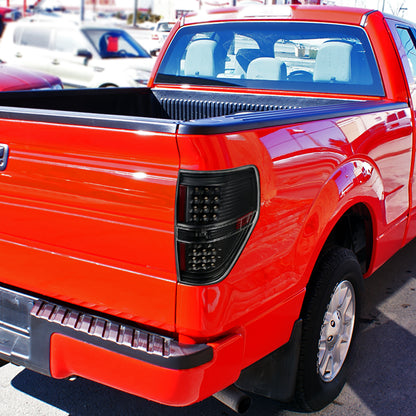 2009-2014 Ford F-150 LED Tail Lights - OZ (Matte Black Housing/Clear Lens)