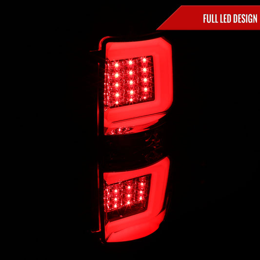 2009-2014 Ford F-150 Red C-Bar LED Tail Lights (Chrome Housing/Red Lens)