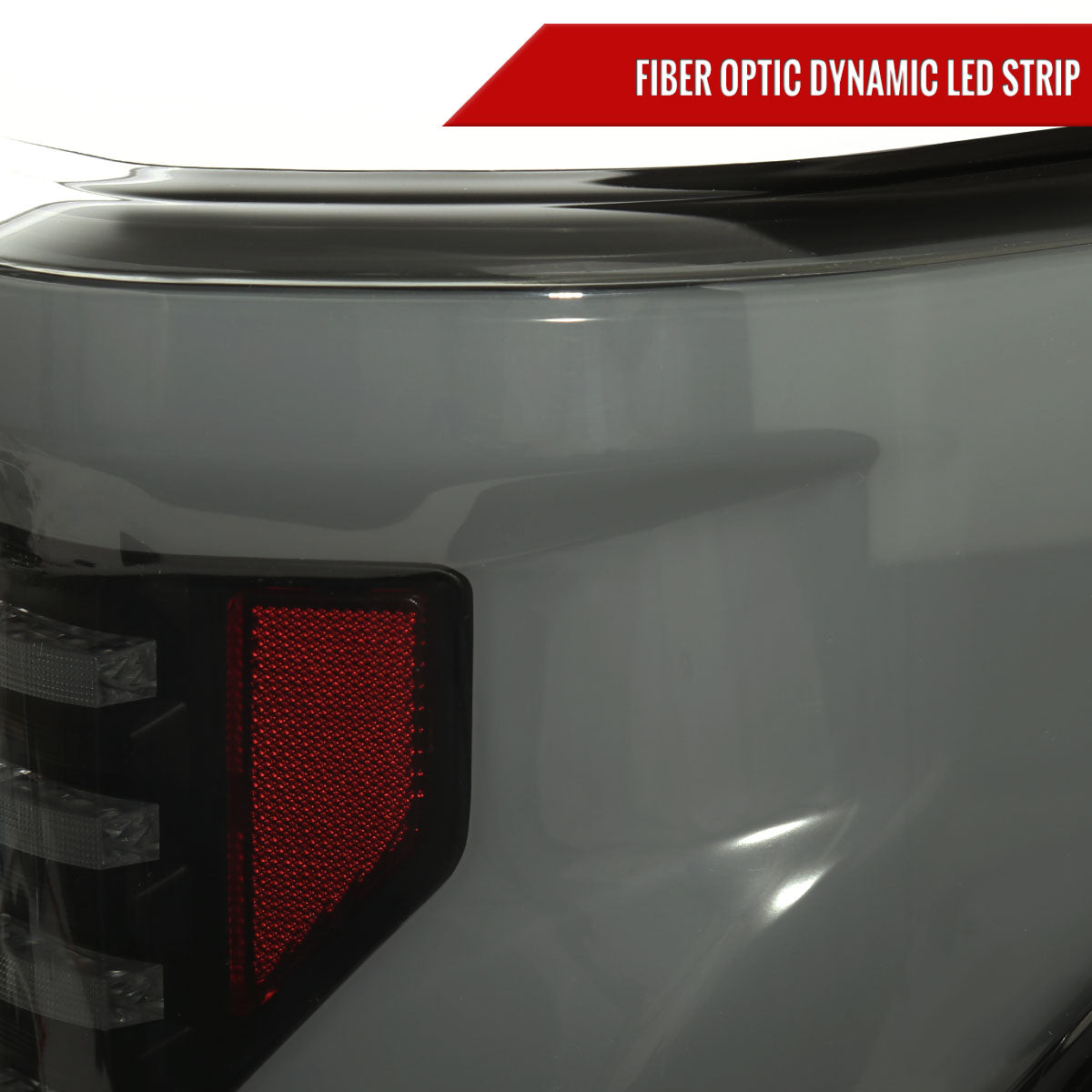 2015-2017 Ford F-150 Sequential Turn Signal Animated White LED Bar Tail Lights (Black Housing/Smoked Lens)