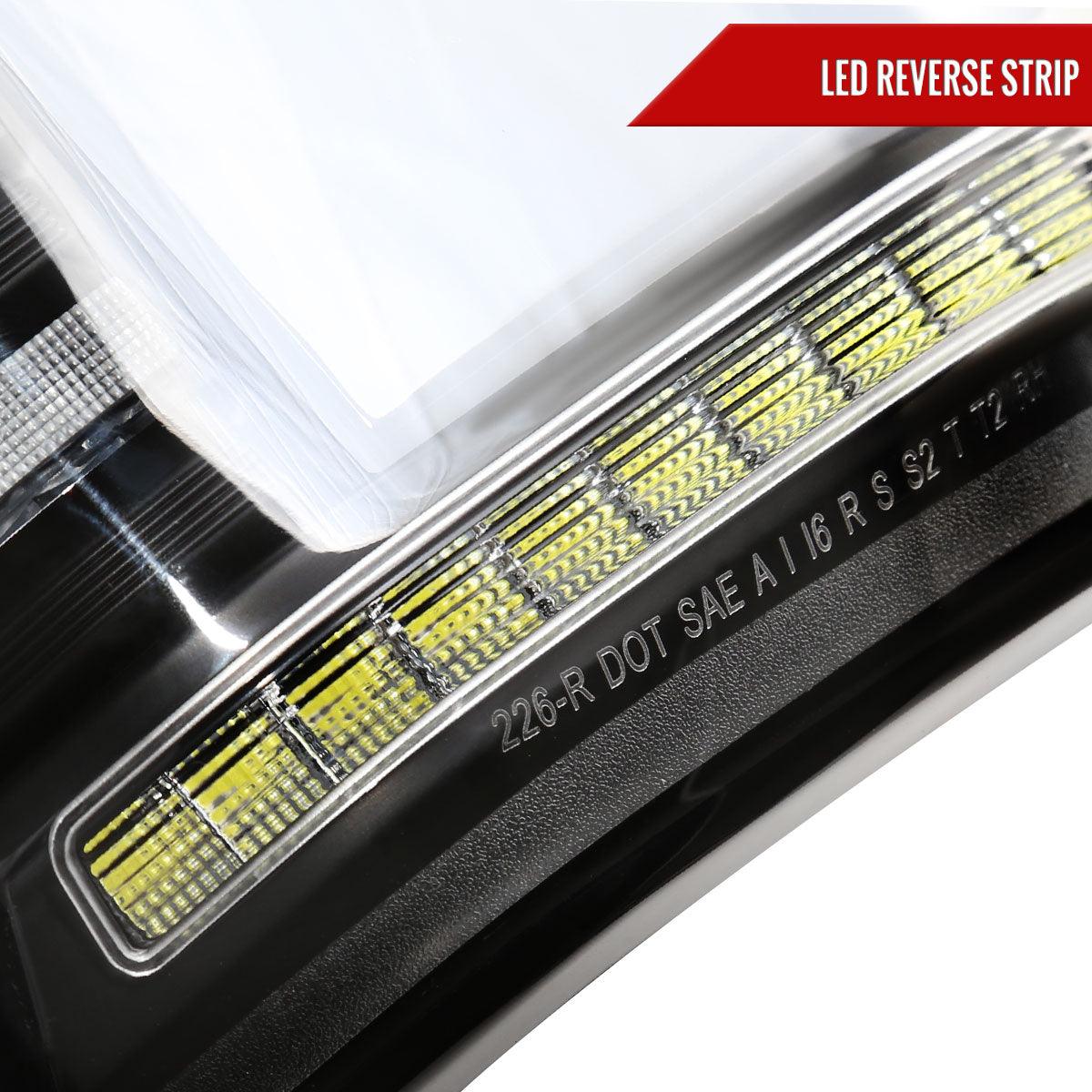 2015-2017 Ford F-150 Sequential Turn Signal Animated White LED Bar Tail Lights (Matte Black Housing/Clear Lens)