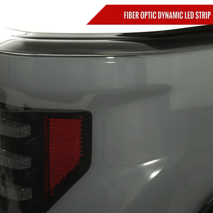 2018-2020 Ford F-150 Sequential Turn Signal Animated White LED Bar Tail Lights (Black Housing/Smoked Lens)