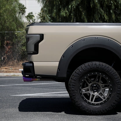 2018-2020 Ford F-150 Sequential Turn Signal Animated White LED Bar Tail Lights (Black Housing/Smoked Lens)