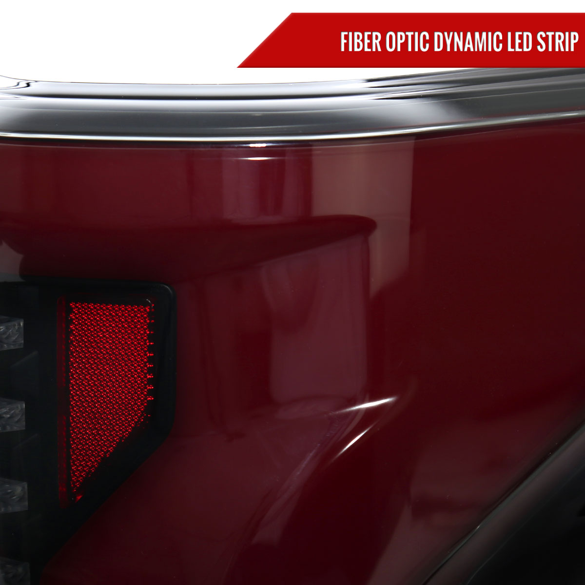 2018-2020 Ford F-150 Sequential Turn Signal Animated Red LED Bar Tail Lights (Black Housing/Smoked Lens)