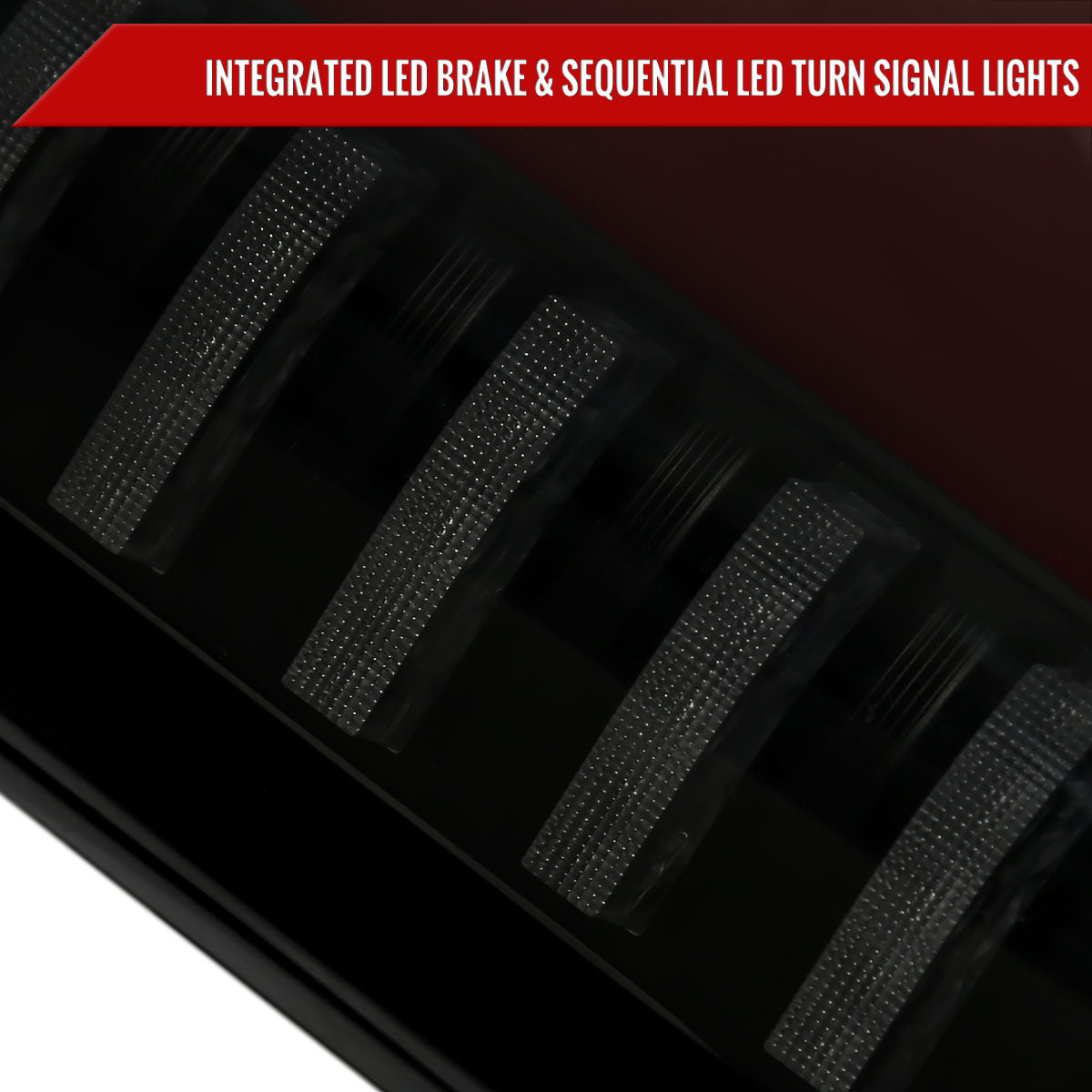 2018-2020 Ford F-150 Sequential Turn Signal Animated Red LED Bar Tail Lights (Black Housing/Smoked Lens)