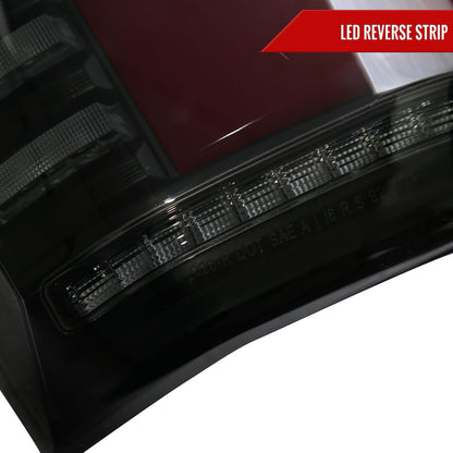 2018-2020 Ford F-150 Sequential Turn Signal Animated Red LED Bar Tail Lights (Black Housing/Smoked Lens)