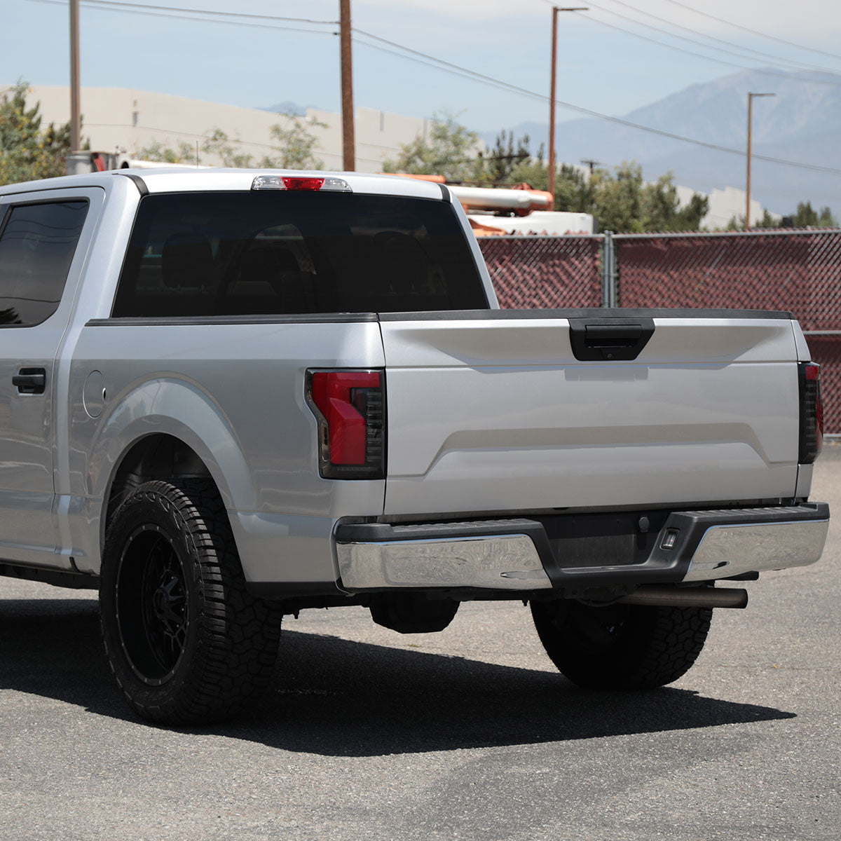 2018-2020 Ford F-150 Sequential Turn Signal Animated Red LED Bar Tail Lights (Black Housing/Smoked Lens)