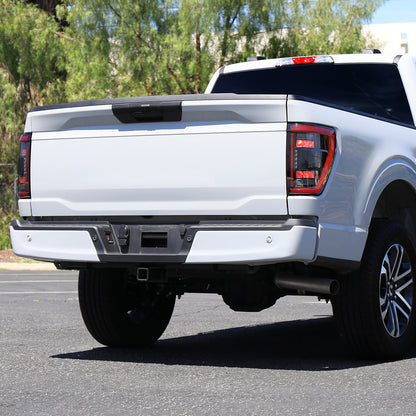 2021??2023 Ford F-150 Red LED Tail Lights w/ Switchback Sequential Turn Signals (Matte Black Housing / Clear Lens)