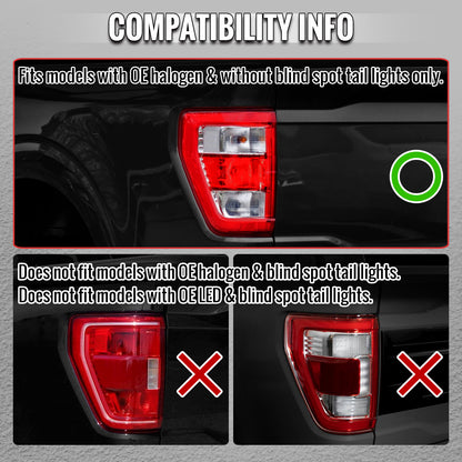 2021??2023 Ford F-150 LED Tail Lights w/ Switchback Sequential Turn Signals (Black Housing / Smoked Lens)