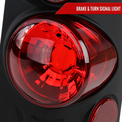 1997-2007 Ford F-150/F-250/F-350/F-450/F-550 Retro Style Tail Lights (Matte Black Housing/Clear Lens)