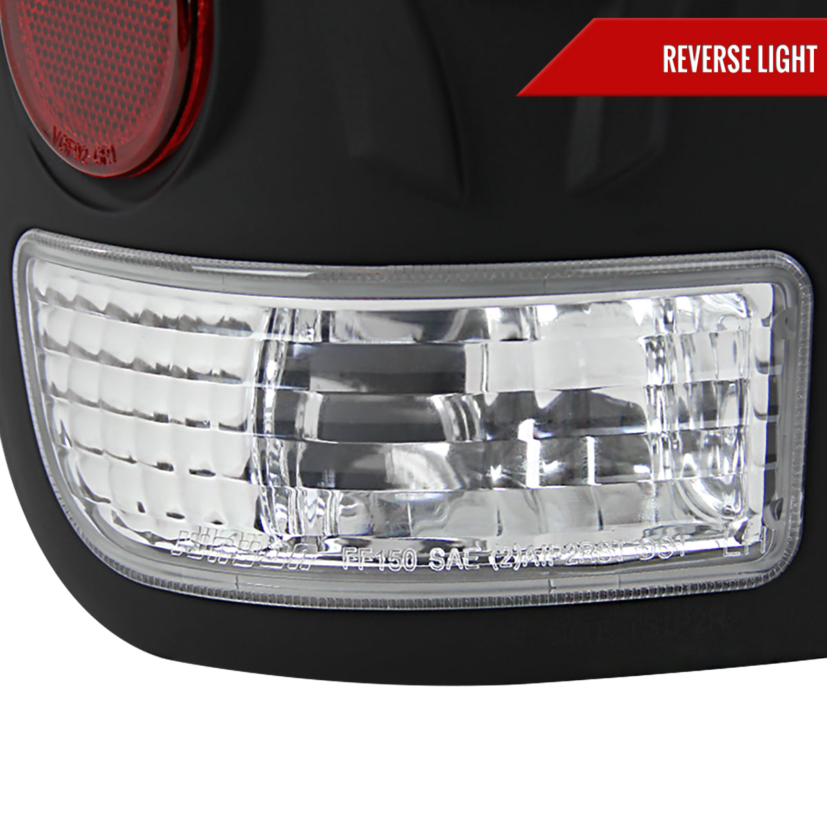 1997-2007 Ford F-150/F-250/F-350/F-450/F-550 Retro Style Tail Lights (Matte Black Housing/Clear Lens)