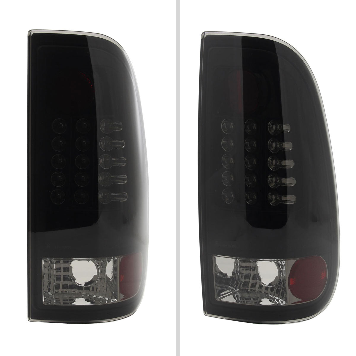 1997-2007 Ford F-150/F-250/F-350/F-450/F-550 Styleside LED Tail Lights (Glossy Black Housing/Smoked Lens)