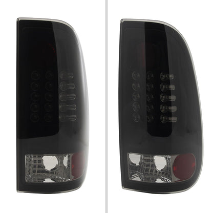 1997-2007 Ford F-150/F-250/F-350/F-450/F-550 Styleside LED Tail Lights (Glossy Black Housing/Smoked Lens)