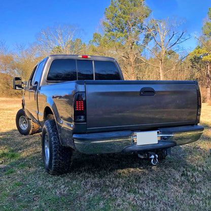 1997-2007 Ford F-150/F-250/F-350/F-450/F-550 Styleside LED Tail Lights (Glossy Black Housing/Smoked Lens)