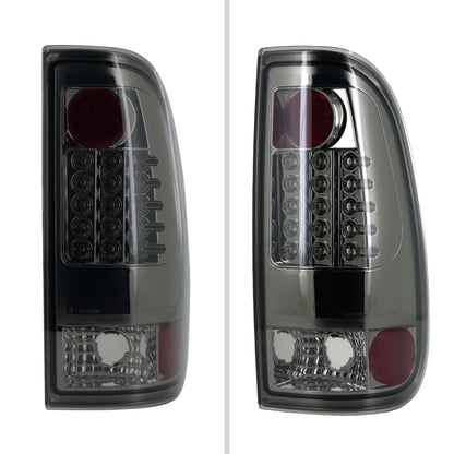 1997-2007 Ford F-150/F-250/F-350/F-450/F-550 Styleside LED Tail Lights (Chrome Housing/Smoked Lens)