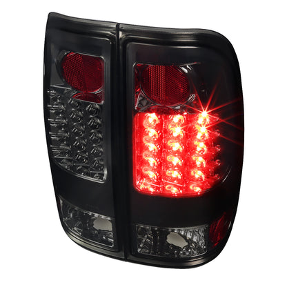 1997-2007 Ford F-150/F-250/F-350/F-450/F-550 Styleside LED Tail Lights (Chrome Housing/Smoked Lens)