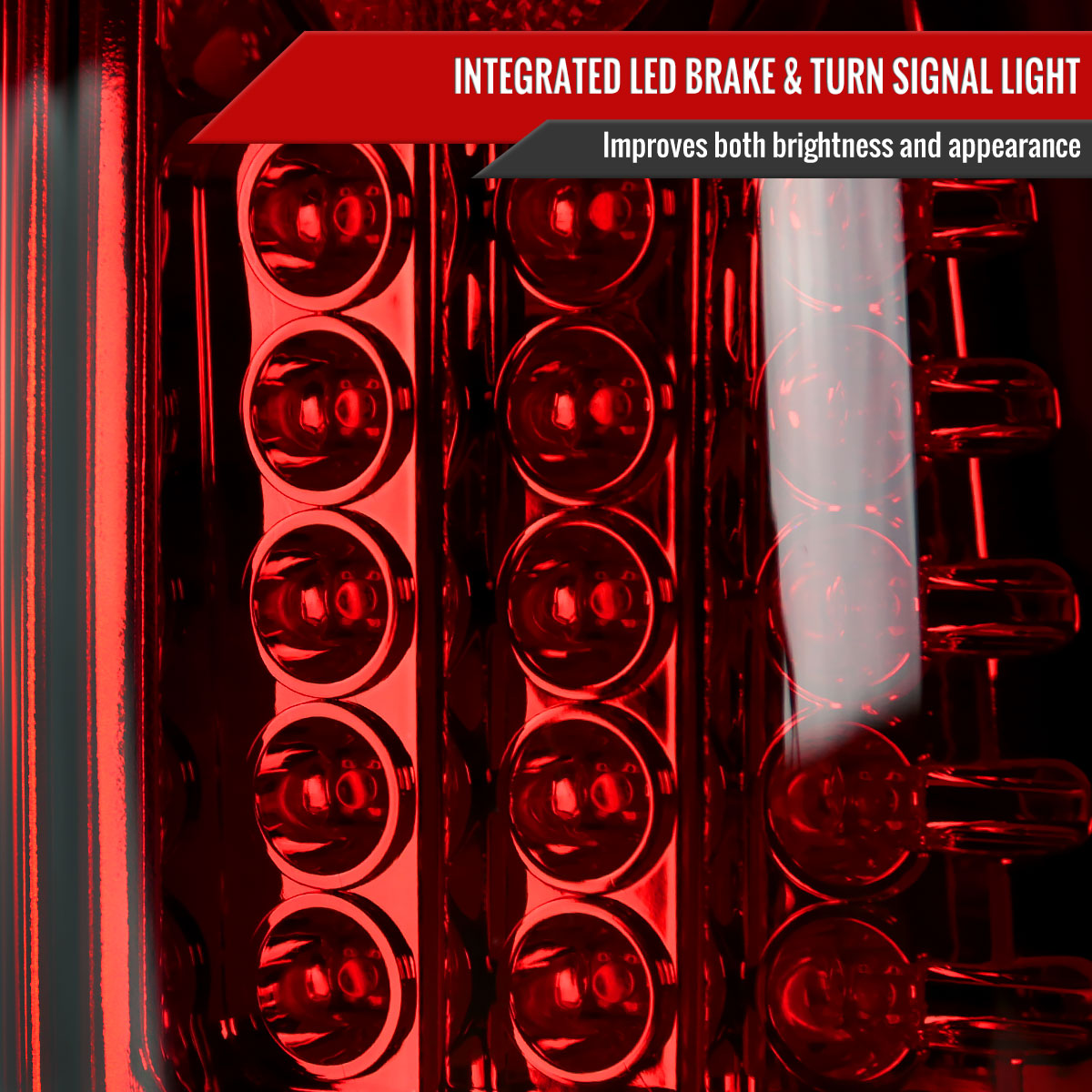 1997-2007 Ford F-150/F-250/F-350/F-450/F-550 Styleside LED Tail Lights (Chrome Housing/Red Clear Lens)