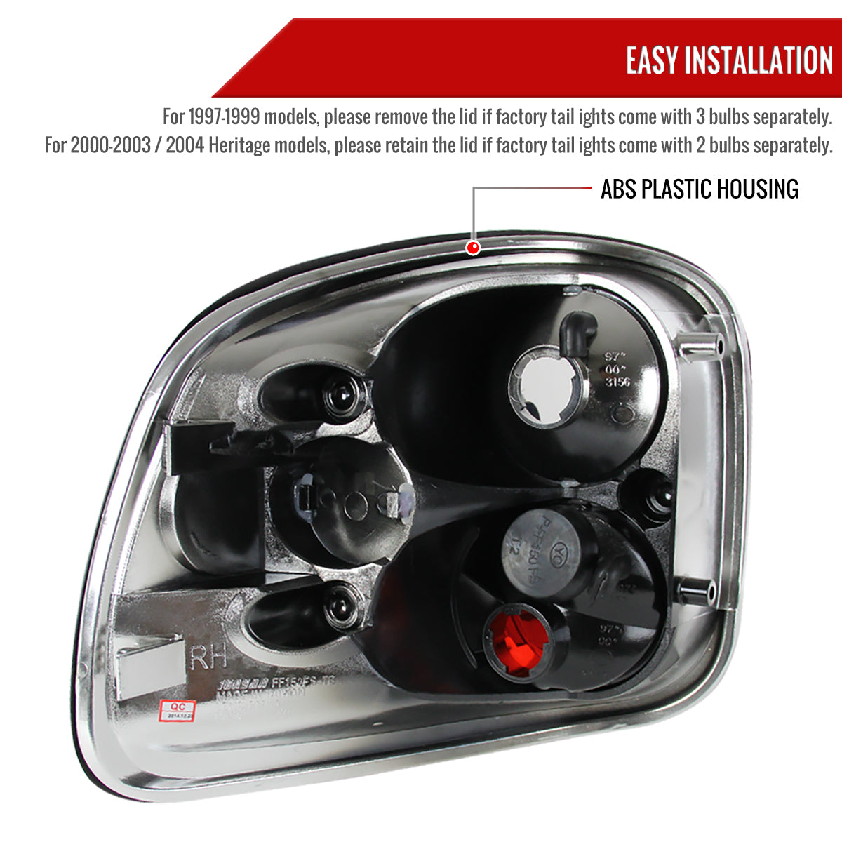 1997-2004 Ford F-150 Flareside Tail Lights (Chrome Housing/Clear Lens)