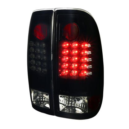 2008-2016 Ford F-250/F-350/F-450/F-550 Super Duty LED Tail Lights (Glossy Black Housing/Smoked Lens)