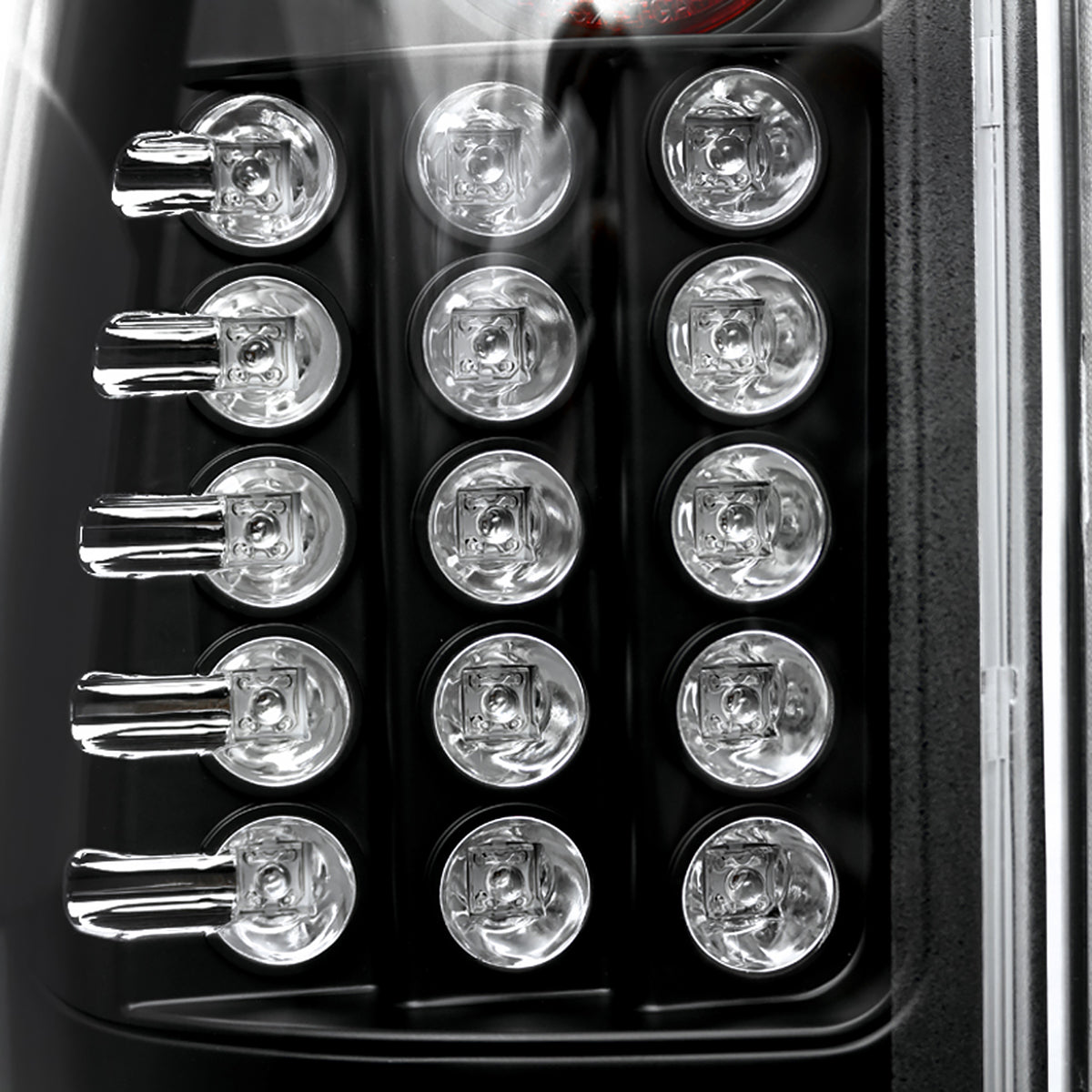 2008-2016 Ford F-250/F-350/F-450/F-550 Super Duty LED Tail Lights (Matte Black Housing/Clear Lens)