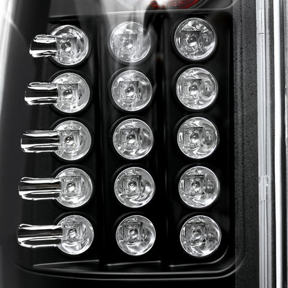 2008-2016 Ford F-250/F-350/F-450/F-550 Super Duty LED Tail Lights (Matte Black Housing/Clear Lens)