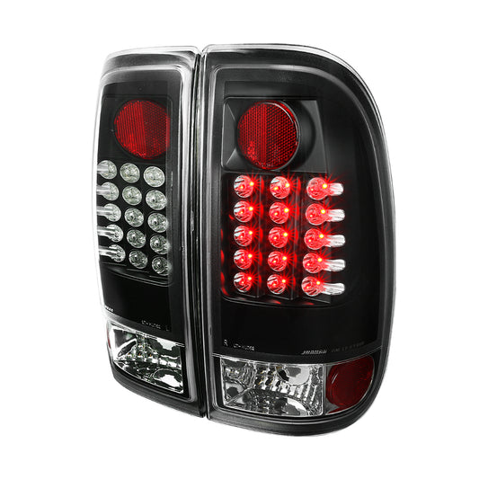 2008-2016 Ford F-250/F-350/F-450/F-550 Super Duty LED Tail Lights (Matte Black Housing/Clear Lens)