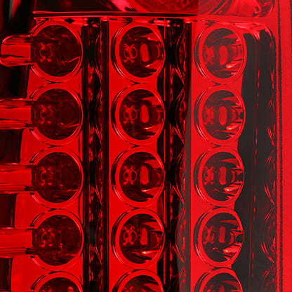 2008-2016 Ford F-250/F-350/F-450/F-550 Super Duty LED Tail Lights (Chrome Housing/Red Clear Lens)