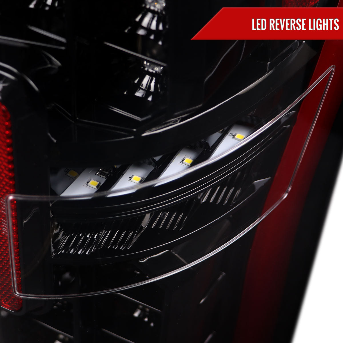 2017-2019 Ford F-250/F-350/F-450/F-550 LED Bar Tail Lights (Jet Black Housing/Clear Lens)
