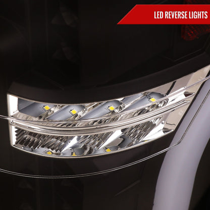 2017-2019 Ford F-250/F-350/F-450/F-550 White LED Bar Tail Lights (Matte Black Housing/Clear Lens)