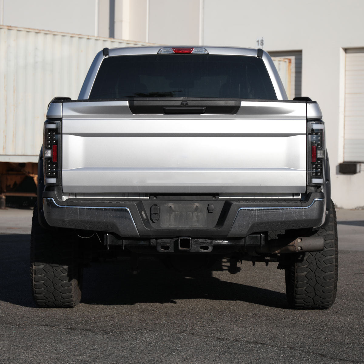 2017-2019 Ford F-250/F-350/F-450/F-550 White LED Bar Tail Lights (Matte Black Housing/Clear Lens)