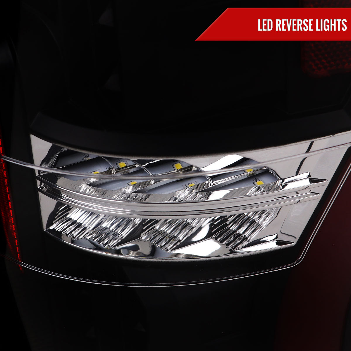 2017-2019 Ford F-250/F-350/F-450/F-550 Red LED Bar Tail Lights (Matte Black Housing/Clear Lens)