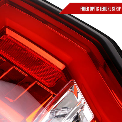 2017-2019 Ford F-250/F-350/F-450/F-550 Super Duty LED Bar Tail Lights (Chrome Housing/Red Lens)
