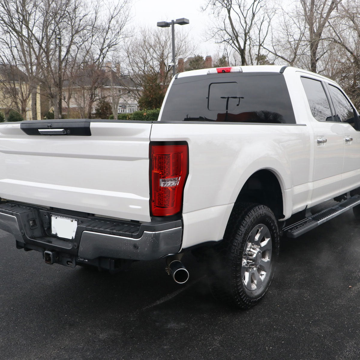 2017-2019 Ford F-250/F-350/F-450/F-550 Super Duty LED Bar Tail Lights (Chrome Housing/Red Lens)