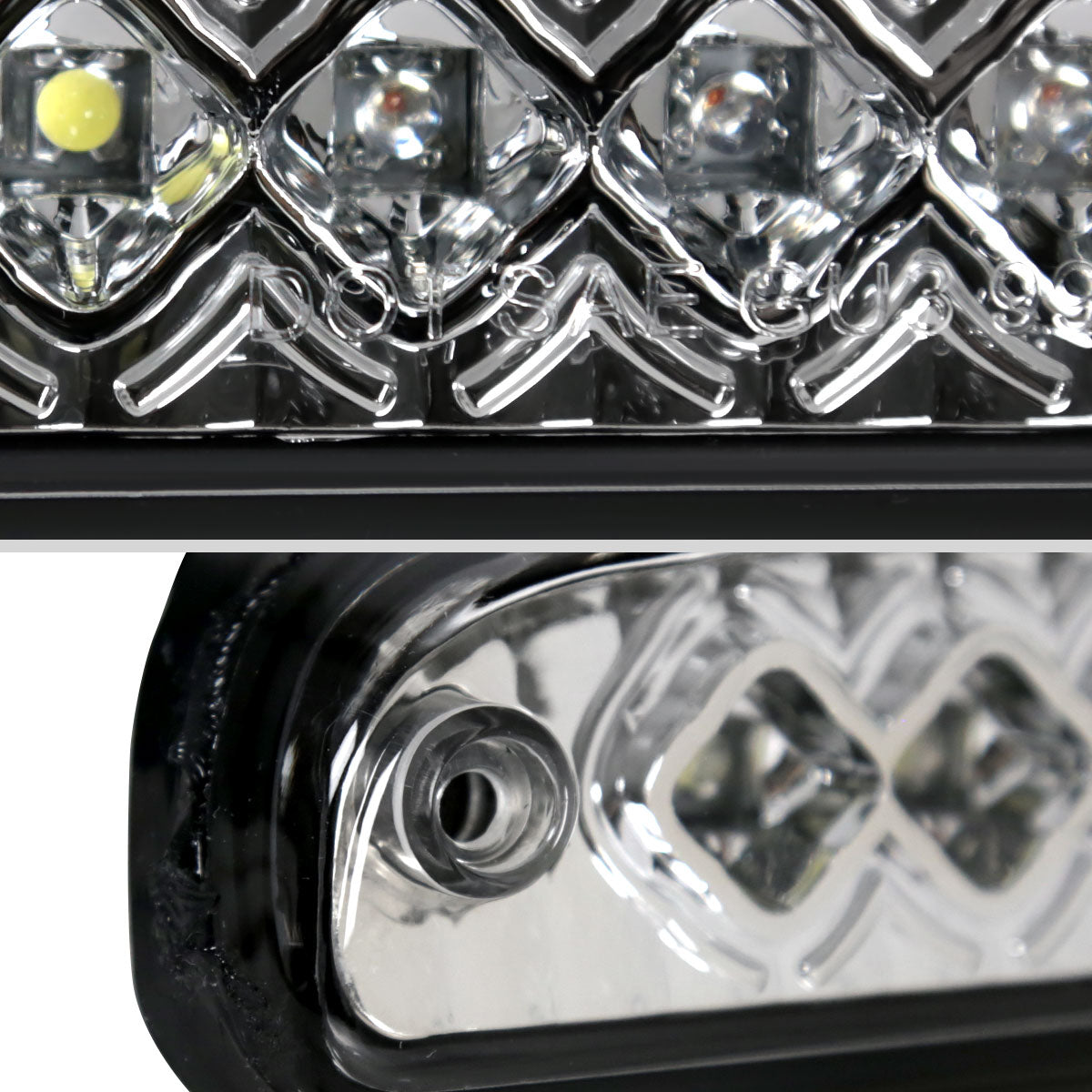 1993-2016 Ford F-250/F-350/F-450/F-550/Ranger Mazda B Series Pickup LED 3rd Brake Tail Light (Chrome Housing/Clear Lens)