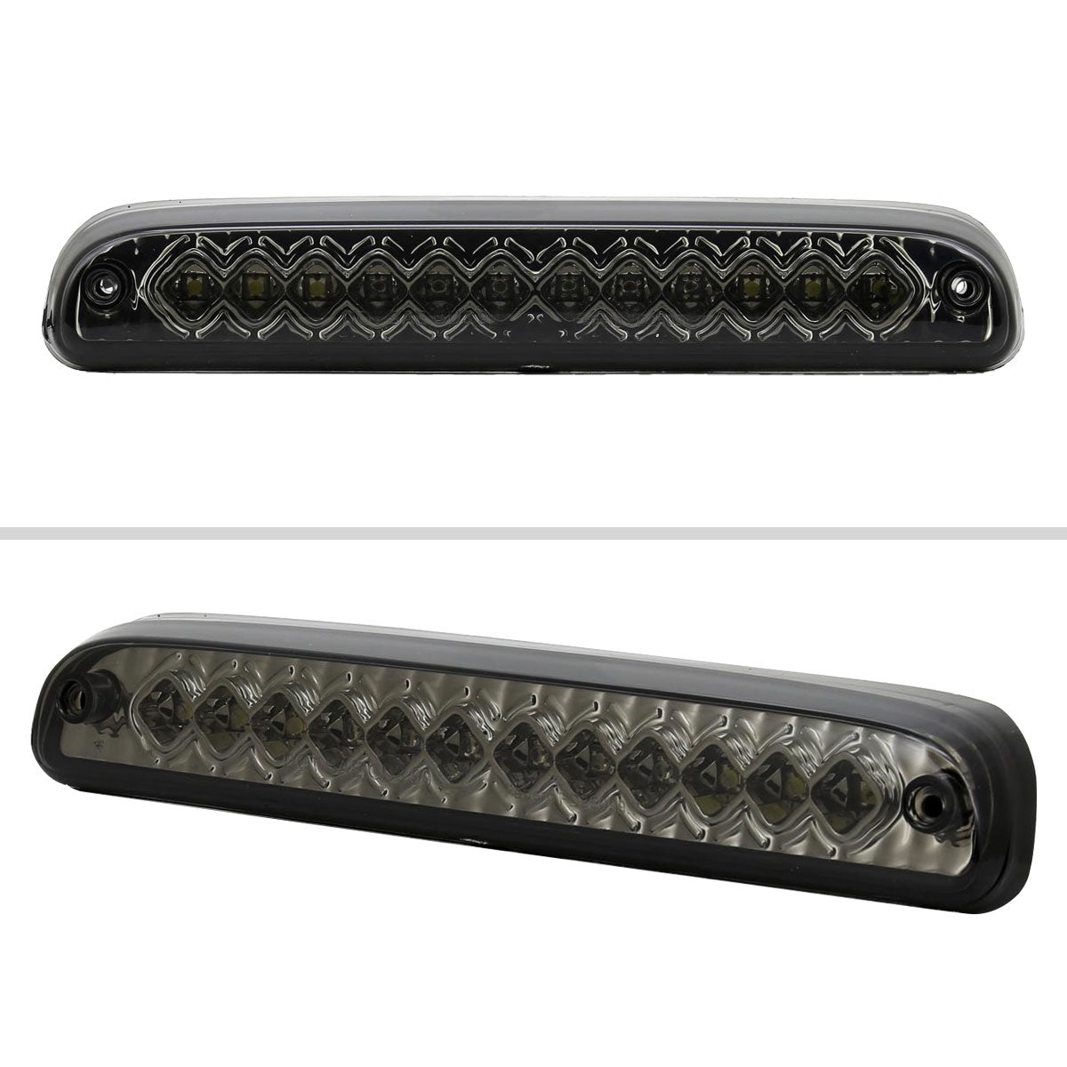 1993-2016 Ford F-250/F-350/F-450/F-550/Ranger Mazda B Series Pickup LED 3rd Brake Tail Light (Chrome Housing/Smoked Lens)