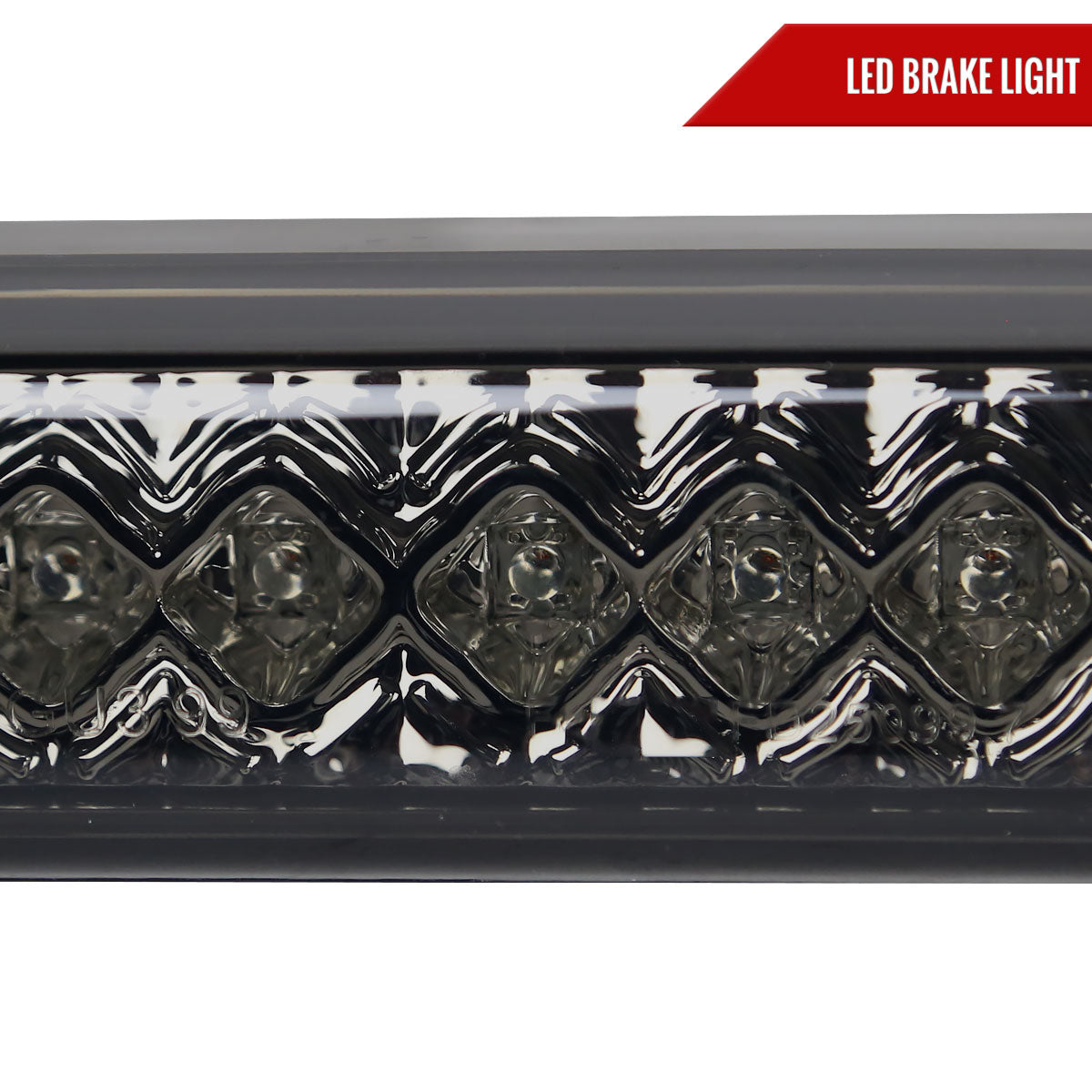 1993-2016 Ford F-250/F-350/F-450/F-550/Ranger Mazda B Series Pickup LED 3rd Brake Tail Light (Chrome Housing/Smoked Lens)