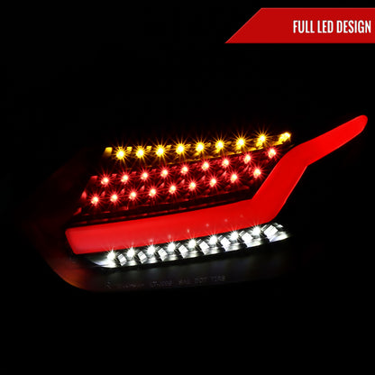 2015-2019 Ford Focus Hatchback LED Tail Lights (Matte Black Housing/Clear Lens)