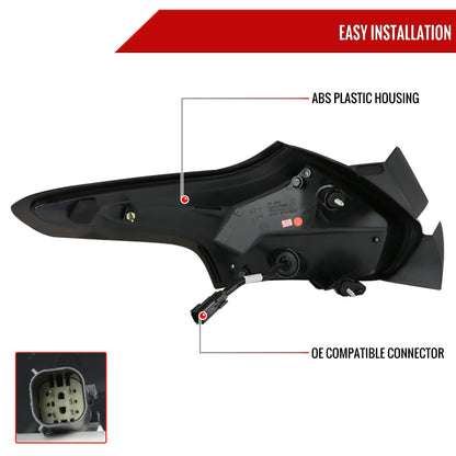 2015-2019 Ford Focus Hatchback LED Tail Lights (Matte Black Housing/Clear Lens)