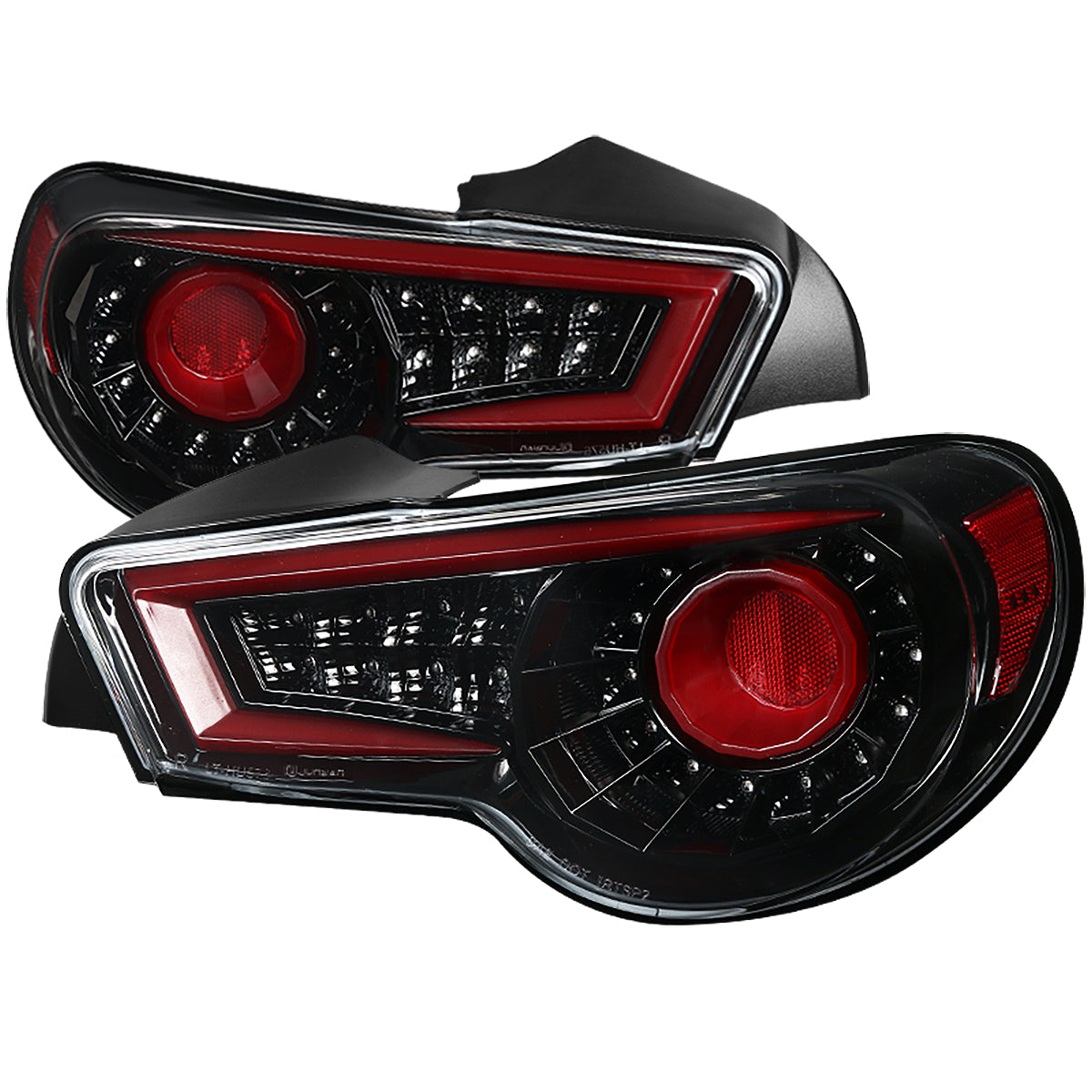 2012-2016 Scion FRS/ Subaru BRZ/ Toyota 86 Sequential LED Tail Lights (Jet Black Housing/Clear Lens)
