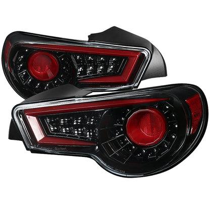 2012-2016 Scion FRS/ Subaru BRZ/ Toyota 86 Sequential LED Tail Lights (Jet Black Housing/Clear Lens)