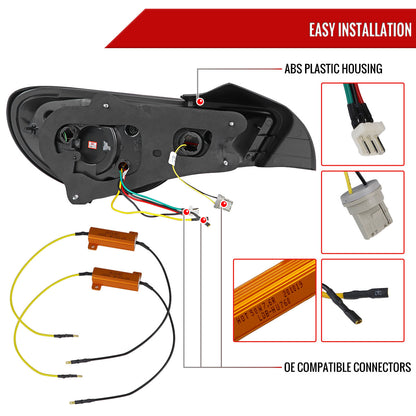 2013-2016 Scion FRS/ Subaru BRZ Lambo Style Sequential LED Tail Lights (Chrome Housing/Smoked Lens)