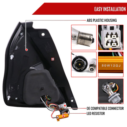 2014-2019 Ford Fiesta Hatchback LED Bar Tail Lights (Chrome Housing/Red Smoked Lens)