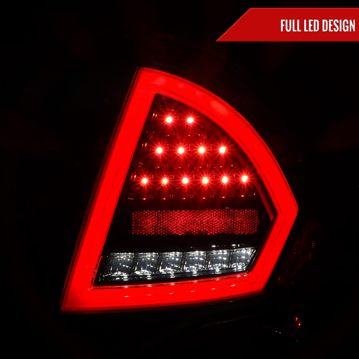 2010-2012 Ford Fusion LED Tail Lights (Jet Black Housing/Clear Lens)