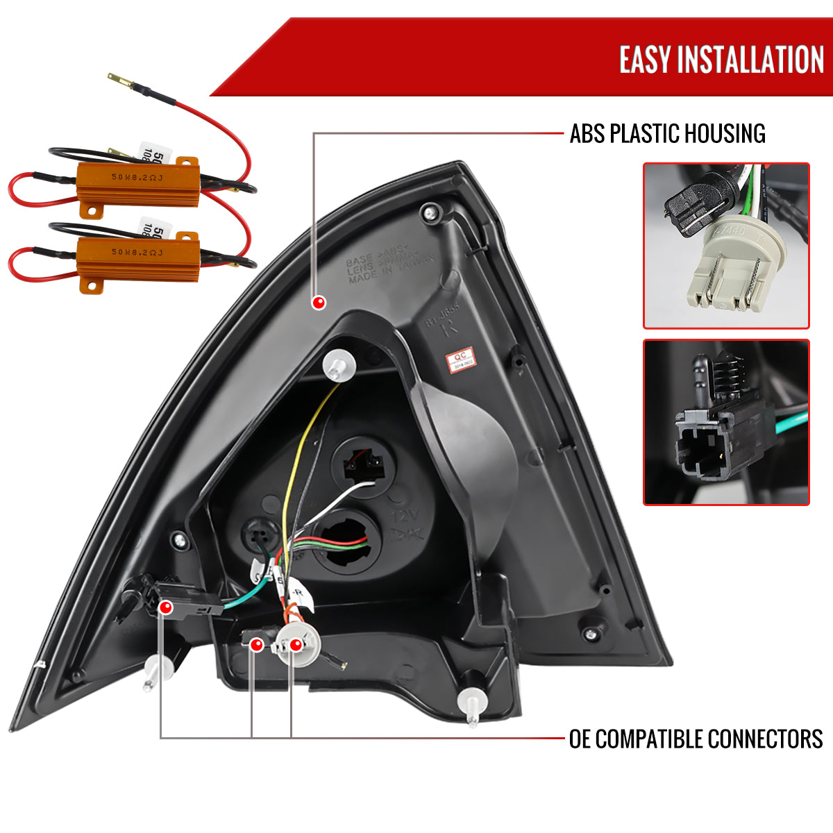 2010-2012 Ford Fusion LED Tail Lights (Jet Black Housing/Clear Lens)